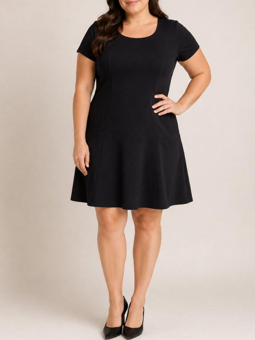 Black A-Line Career Dress NWT Size 14 Donna Ricco Office Chic